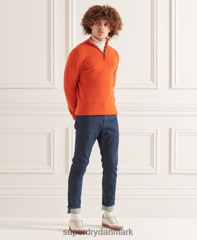 Superdry orange Mænd tøj studios merino henley trøje 868VH5288