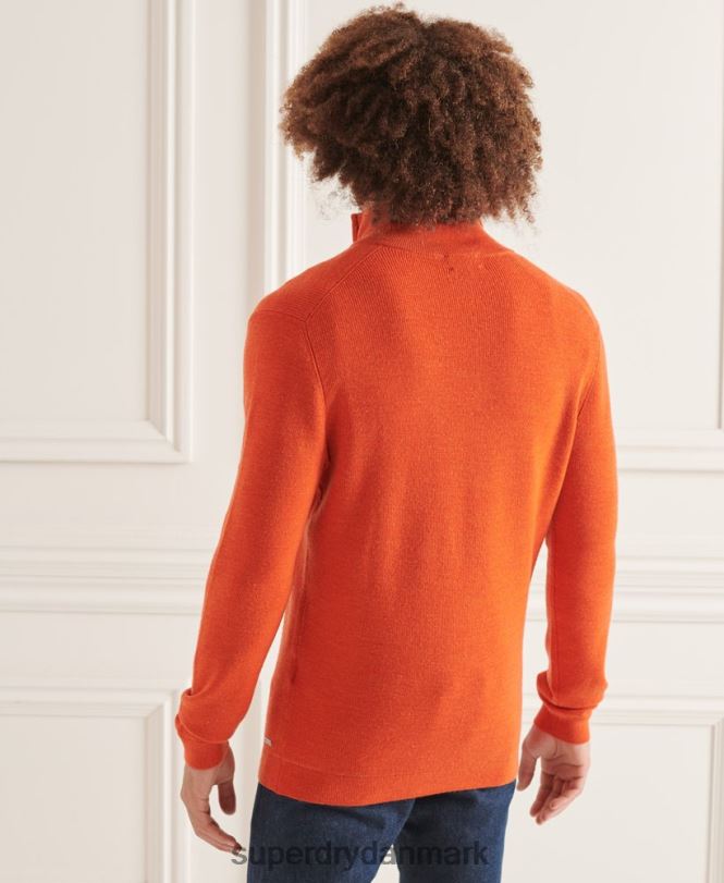 Superdry orange Mænd tøj studios merino henley trøje 868VH5288