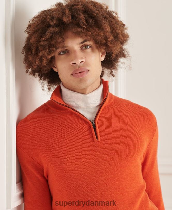 Superdry orange Mænd tøj studios merino henley trøje 868VH5288