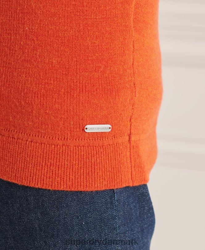 Superdry orange Mænd tøj studios merino henley trøje 868VH5288