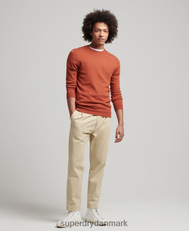 Superdry orange Mænd tøj trøje i økologisk bomuld i kashmir 868VH1243