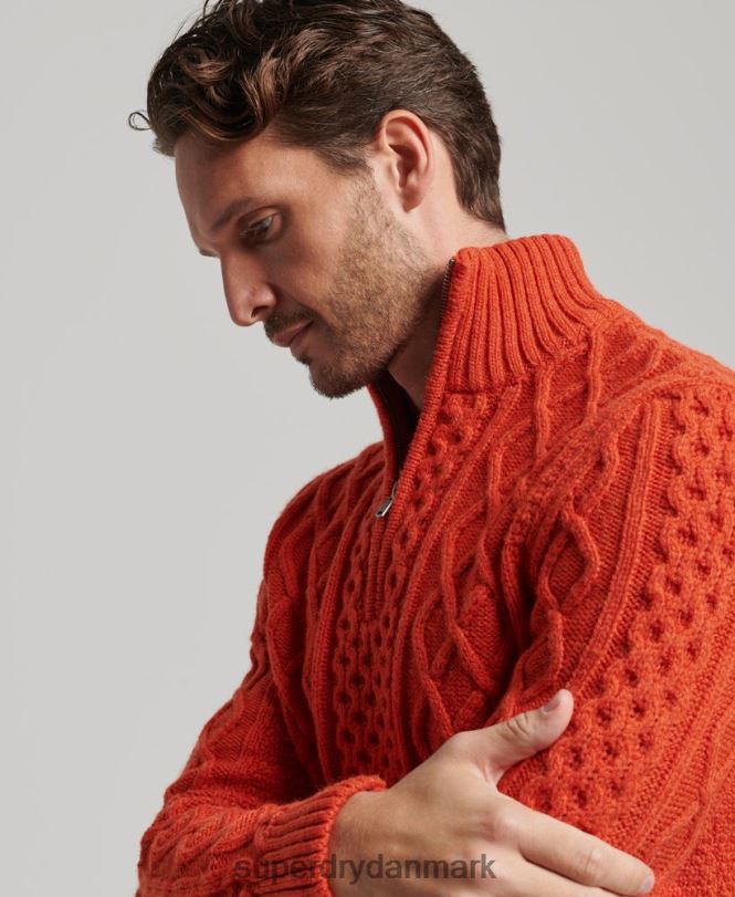 Superdry orange Mænd tøj vintage jacob henley trøje 868VH1300