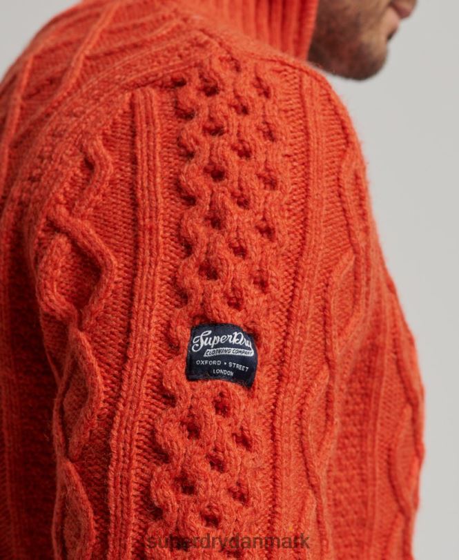 Superdry orange Mænd tøj vintage jacob henley trøje 868VH1300