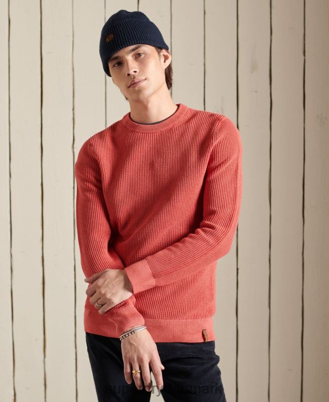 Superdry rød Mænd tøj akademi farvet tekstureret trøje 868VH5300