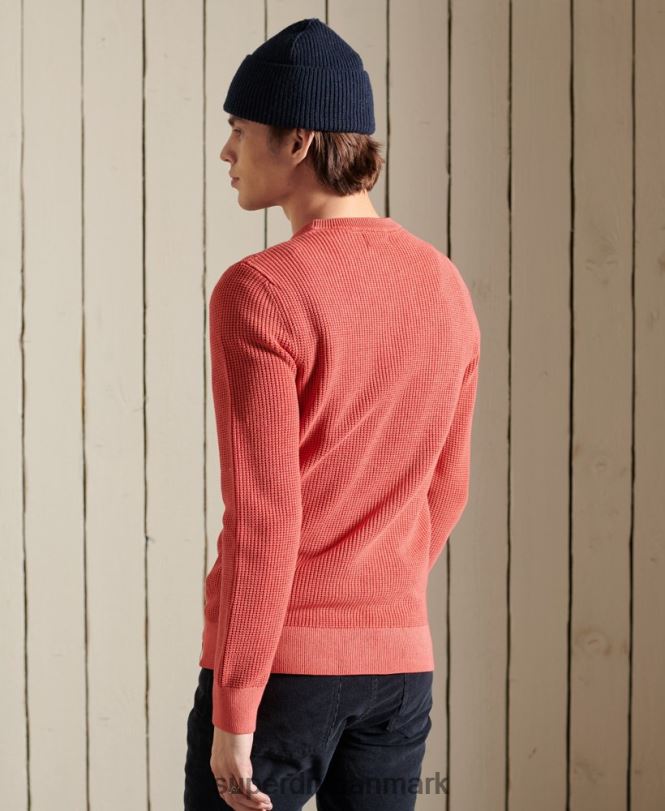 Superdry rød Mænd tøj akademi farvet tekstureret trøje 868VH5300