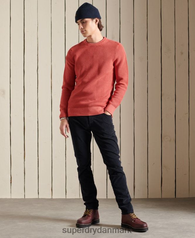 Superdry rød Mænd tøj akademi farvet tekstureret trøje 868VH5300