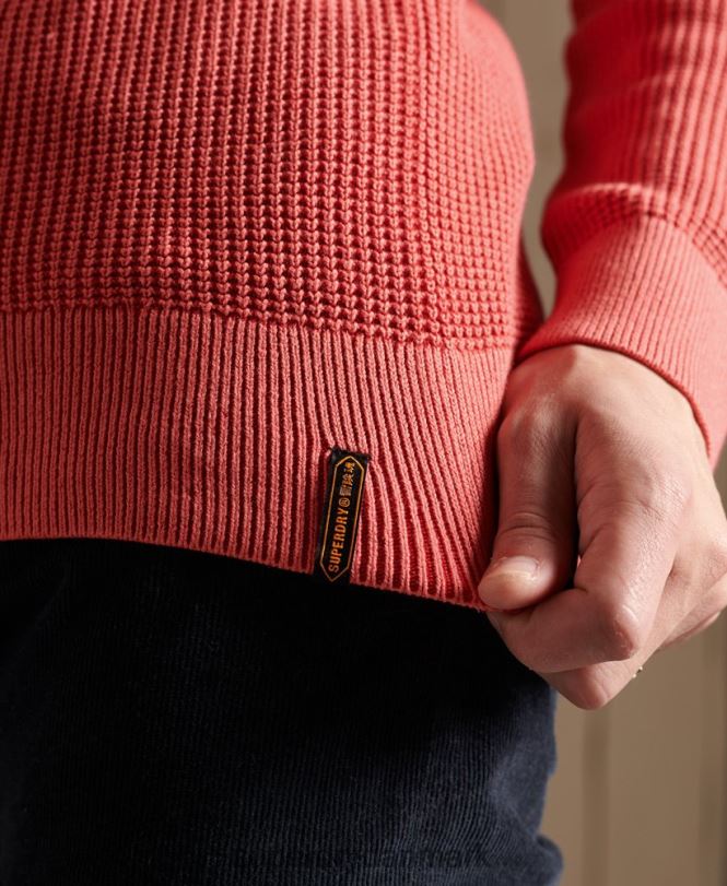 Superdry rød Mænd tøj akademi farvet tekstureret trøje 868VH5300