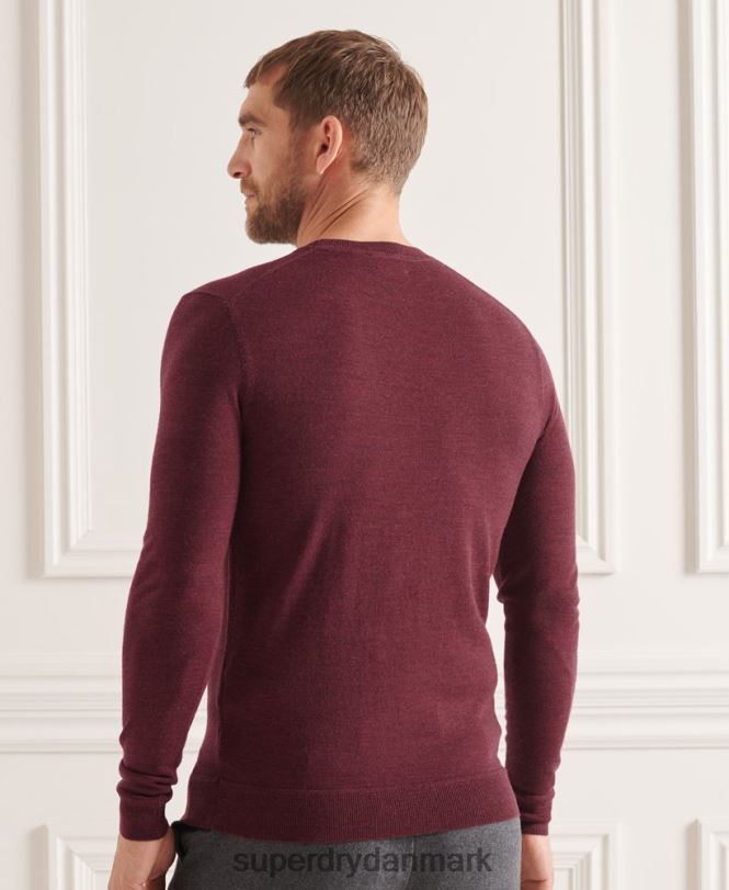 Superdry rød Mænd tøj studios merino crew jumper 868VH1331