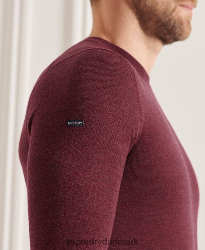 Superdry rød Mænd tøj studios merino crew jumper 868VH1331