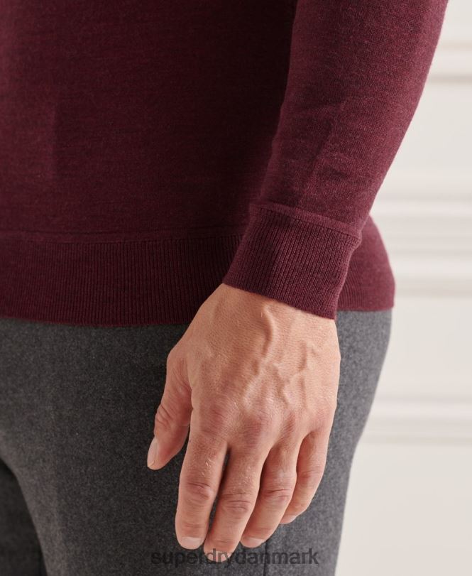 Superdry rød Mænd tøj studios merino crew jumper 868VH1331