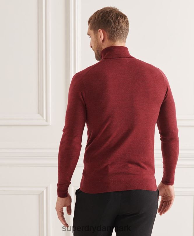 Superdry rød Mænd tøj studios merino trøje med rullekrave 868VH1325