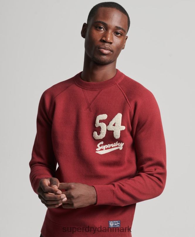 Superdry rød Mænd tøj varsity crew jumper 868VH1263