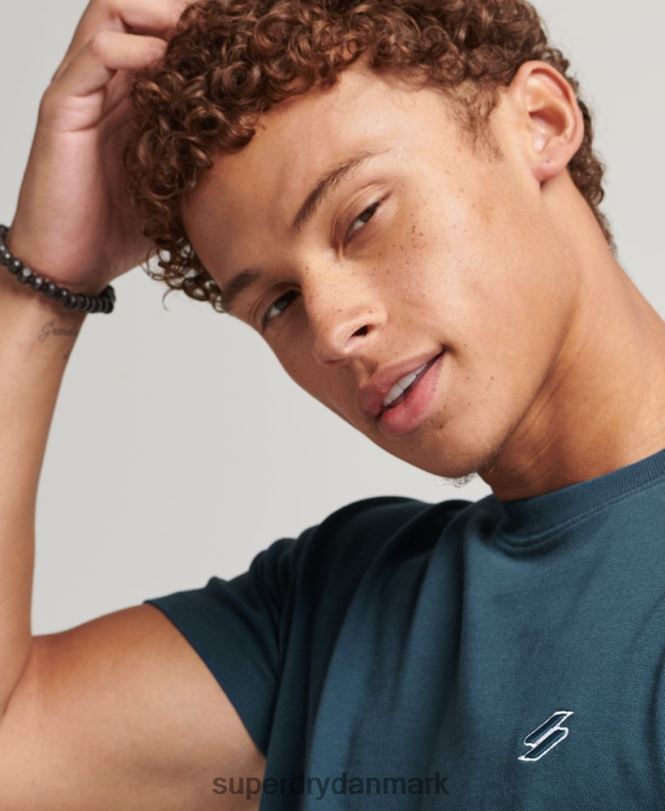 Superdry mørkeblå Mænd tøj T-shirt med løs pasform i økologisk bomuld 868VH4951