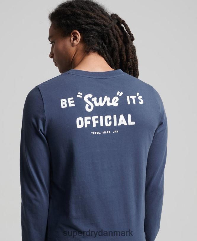 Superdry mørkeblå Mænd tøj vintage logo amerikansk klassisk top 868VH1560