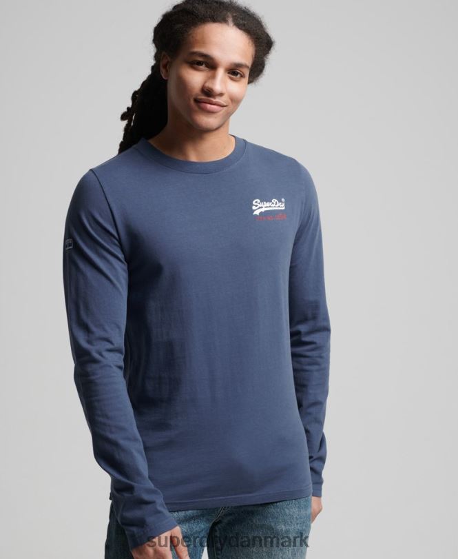 Superdry mørkeblå Mænd tøj vintage logo amerikansk klassisk top 868VH1560