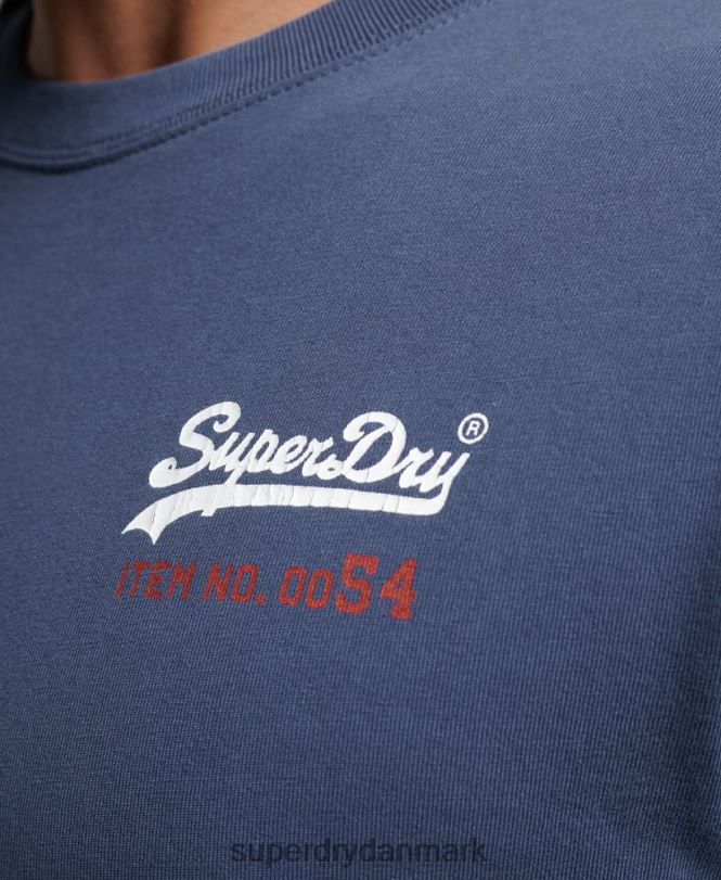 Superdry mørkeblå Mænd tøj vintage logo amerikansk klassisk top 868VH1560