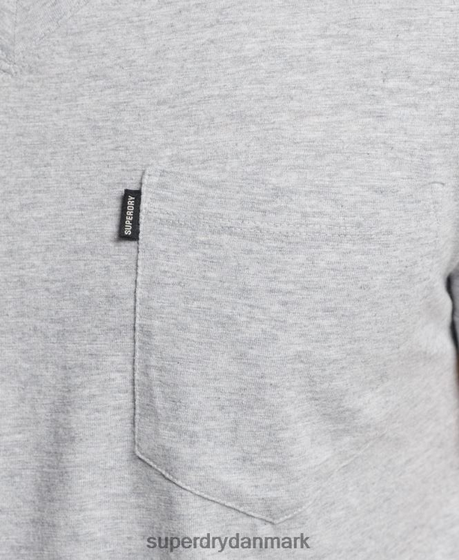 Superdry mørkegrå Mænd tøj T-shirt med v-hals i økologisk bomuld 868VH4917