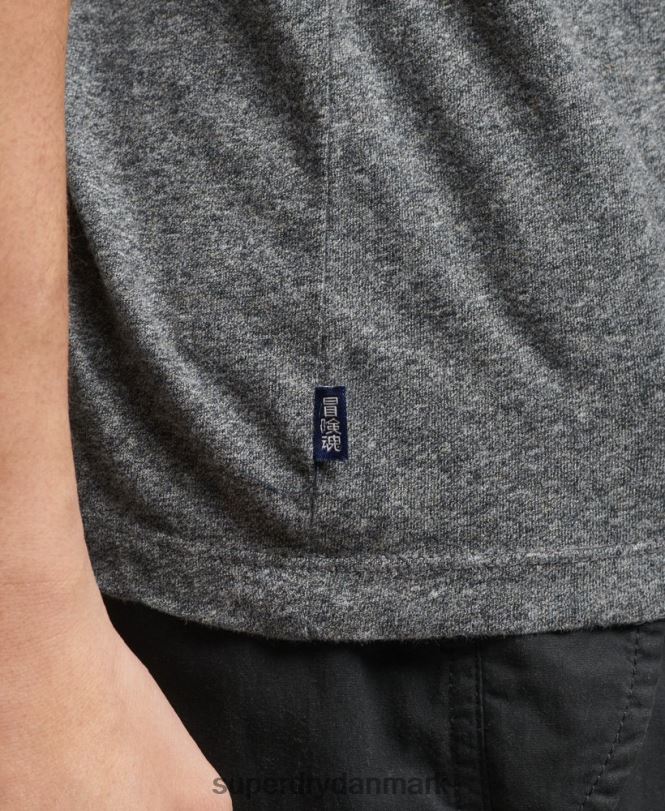 Superdry mørkegrå Mænd tøj baseball t-shirt i økologisk bomuld 868VH4858