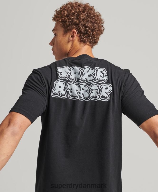 Superdry mørkegrå Mænd tøj ind i skoven grafisk t-shirt 868VH4853