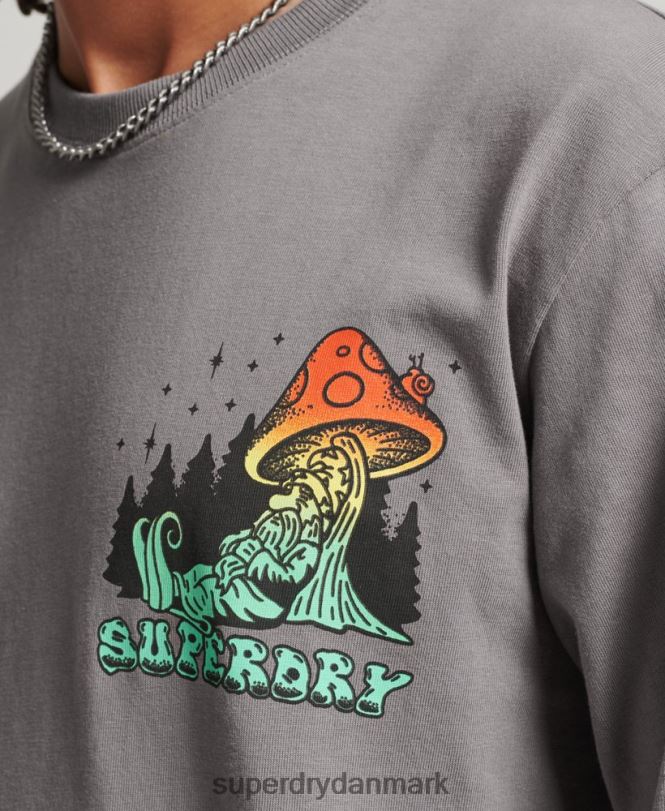 Superdry mørkegrå Mænd tøj ind i skoven langærmet top 868VH1519