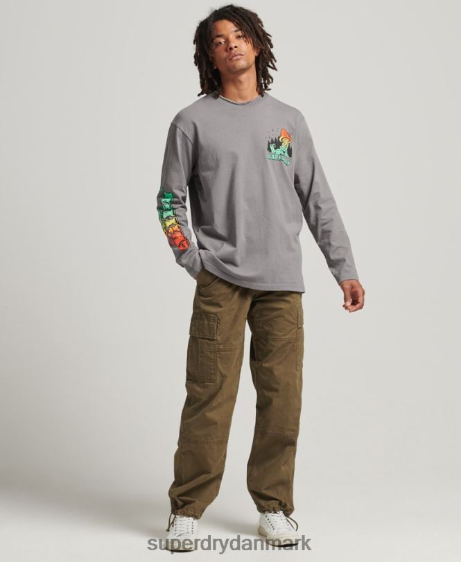 Superdry mørkegrå Mænd tøj ind i skoven langærmet top 868VH1519