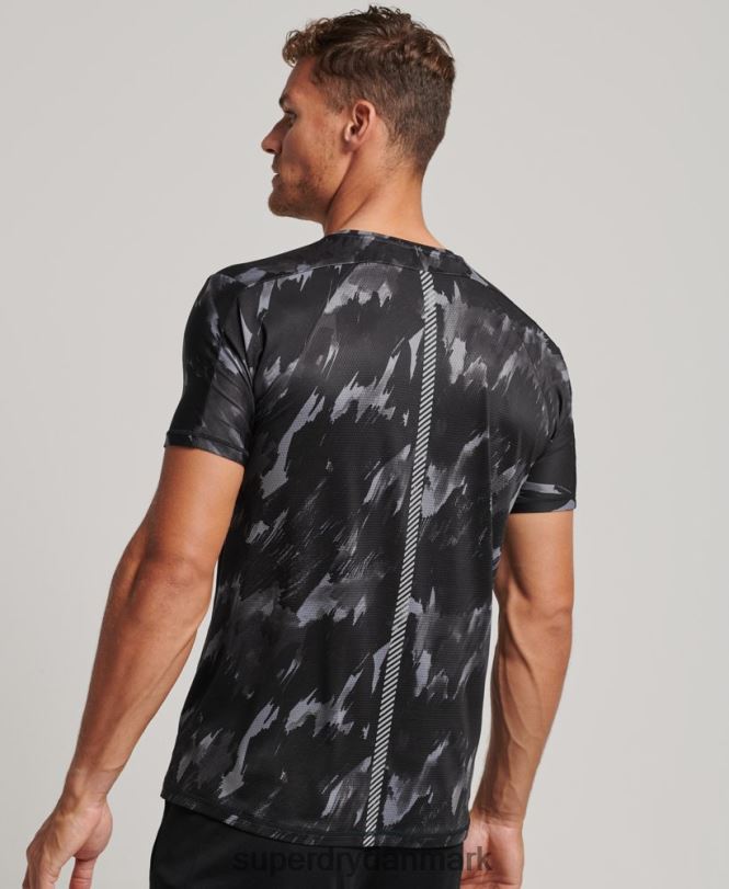 Superdry mørkegrå Mænd tøj løbe kortærmet t-shirt 868VH5393