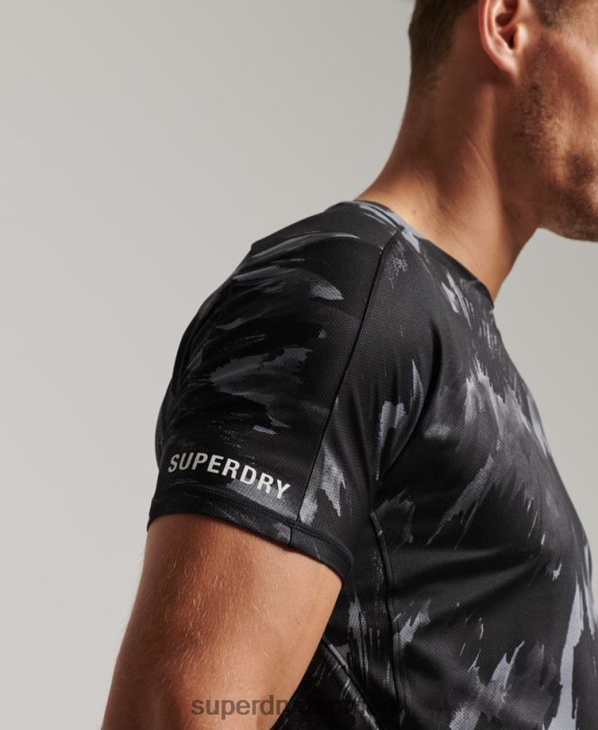 Superdry mørkegrå Mænd tøj løbe kortærmet t-shirt 868VH5393
