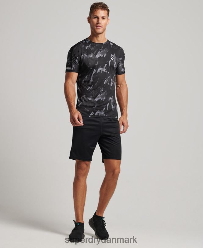 Superdry mørkegrå Mænd tøj løbe kortærmet t-shirt 868VH5393