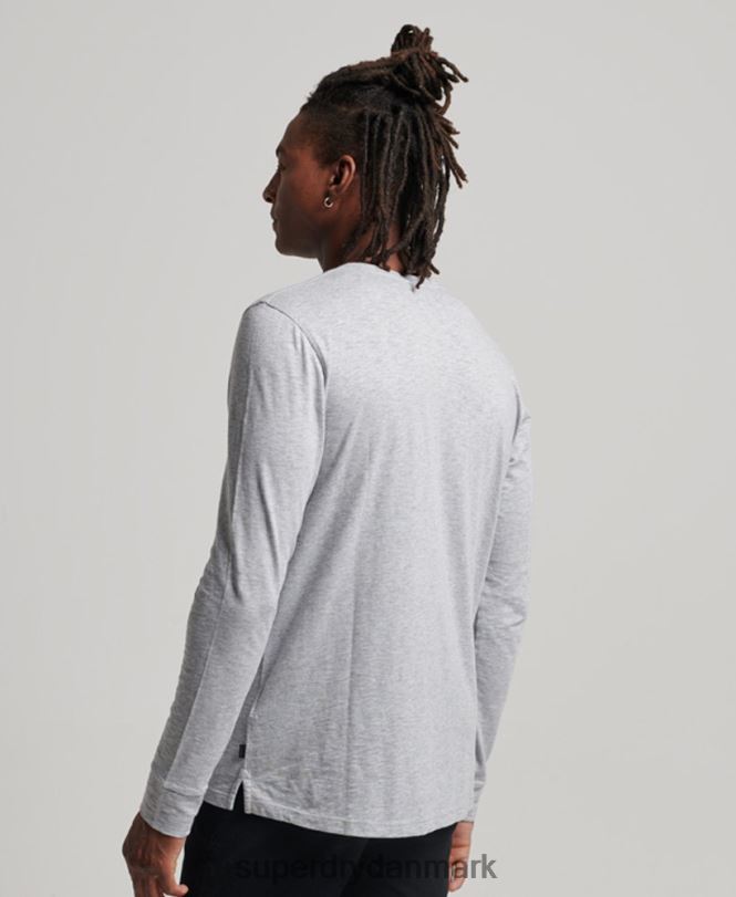 Superdry mørkegrå Mænd tøj langærmet jersey henley top 868VH1510
