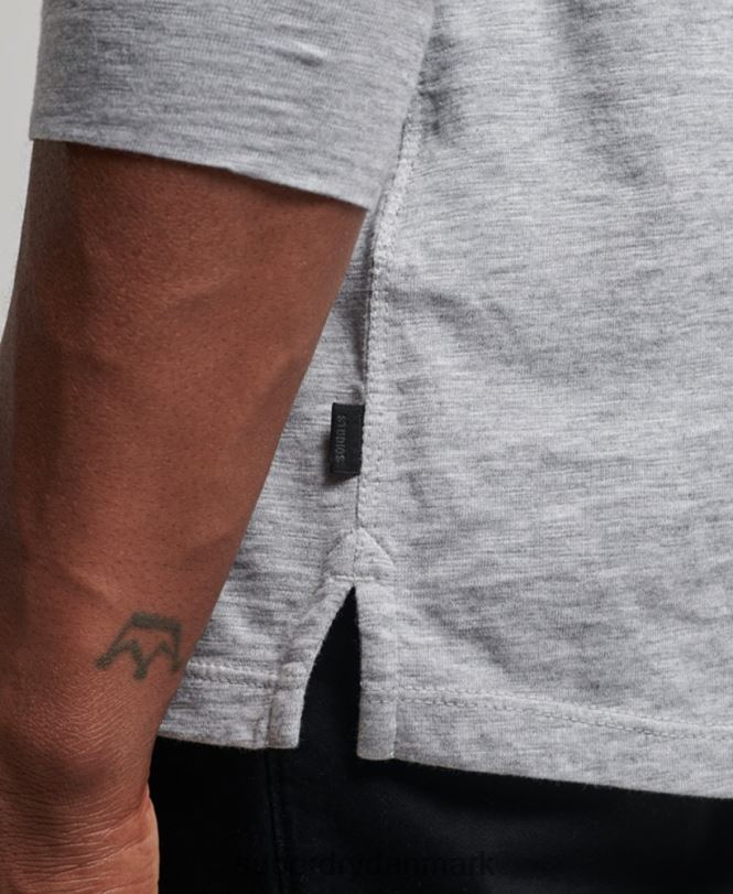 Superdry mørkegrå Mænd tøj langærmet jersey henley top 868VH1510