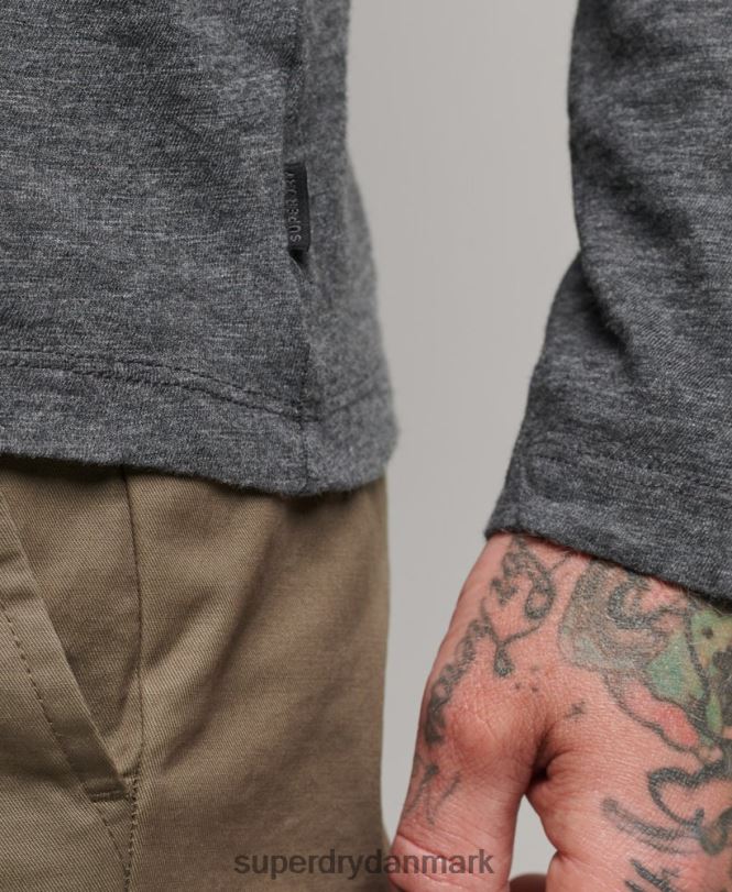 Superdry mørkegrå Mænd tøj langærmet slub jersey top 868VH6449