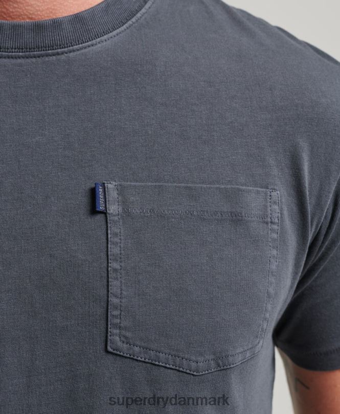 Superdry mørkegrå Mænd tøj lomme t-shirt i økologisk bomuld 868VH4938