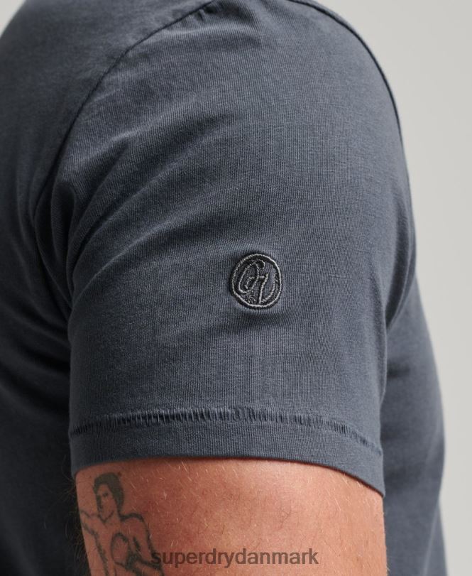 Superdry mørkegrå Mænd tøj lomme t-shirt i økologisk bomuld 868VH4938