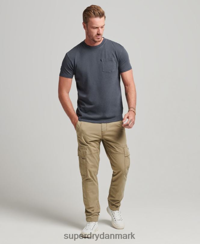 Superdry mørkegrå Mænd tøj lomme t-shirt i økologisk bomuld 868VH4938