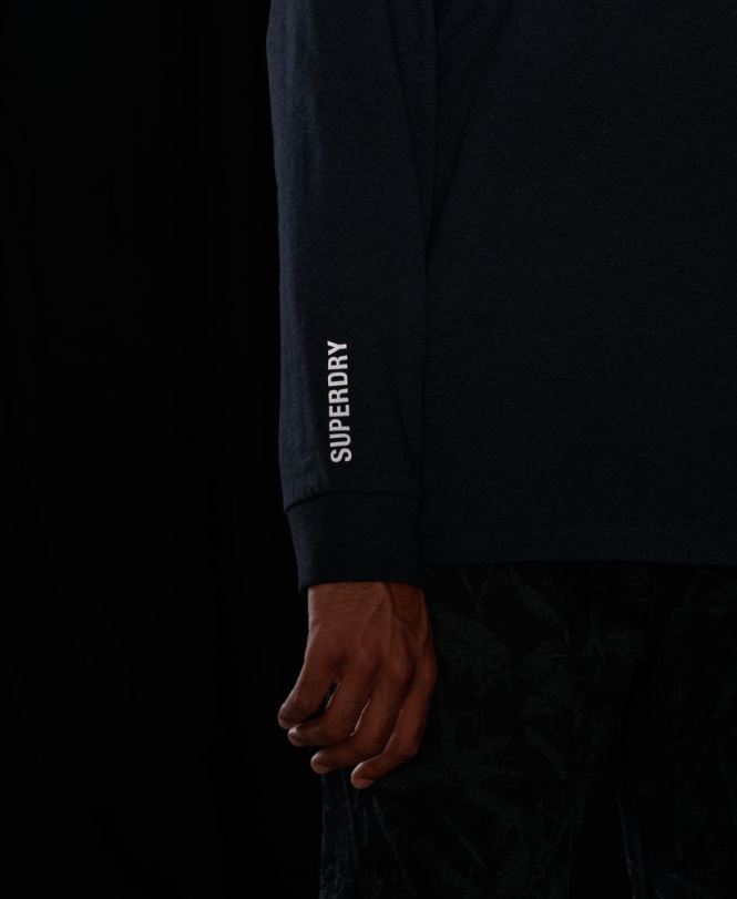 Superdry mørkegrå Mænd tøj tech langærmet top 868VH6471