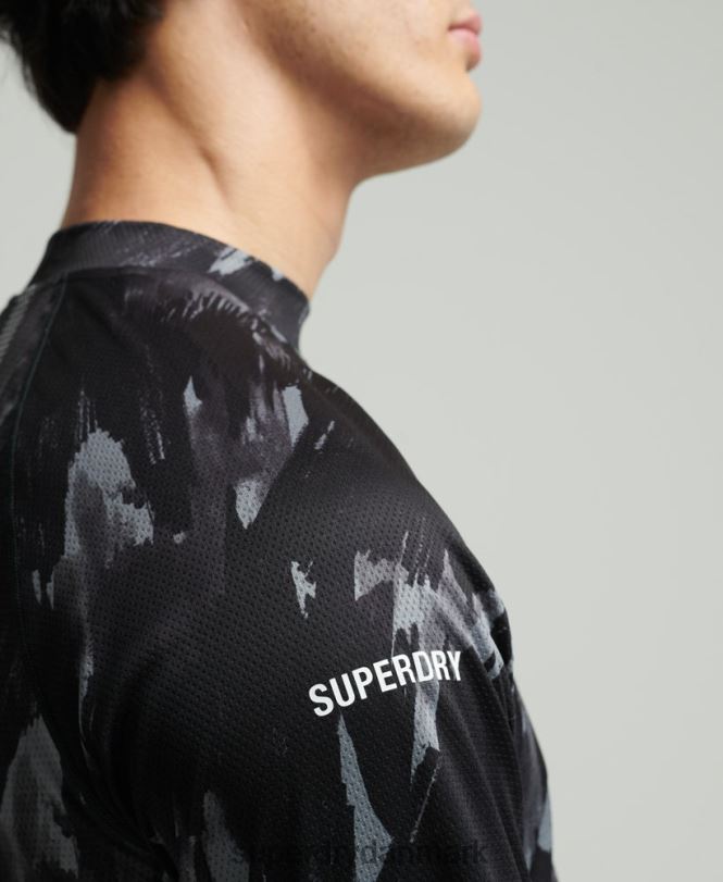 Superdry mørkegrå Mænd tøj train mock hals top 868VH5357