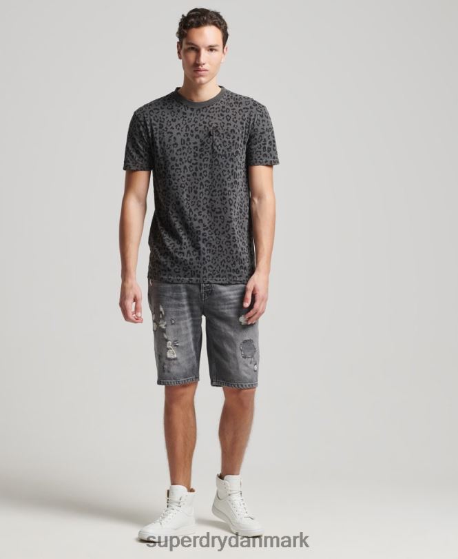 Superdry mørkegrå Mænd tøj vintage lomme t-shirt 868VH4876