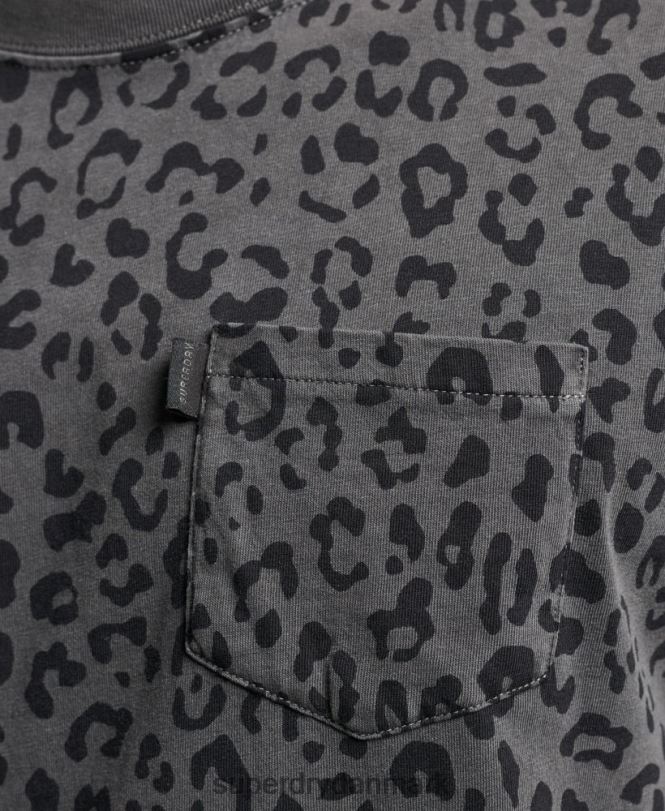 Superdry mørkegrå Mænd tøj vintage lomme t-shirt 868VH4876
