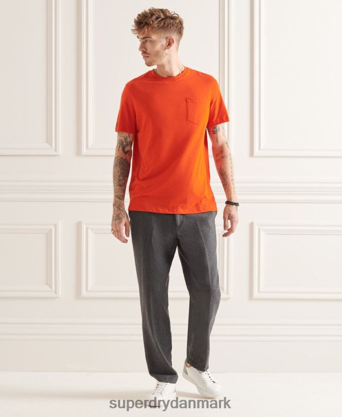 Superdry orange Mænd tøj T-shirt med rund hals i økologisk bomuld 868VH4859