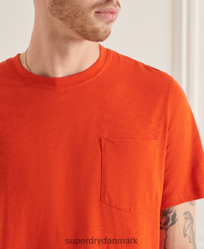 Superdry orange Mænd tøj T-shirt med rund hals i økologisk bomuld 868VH4859
