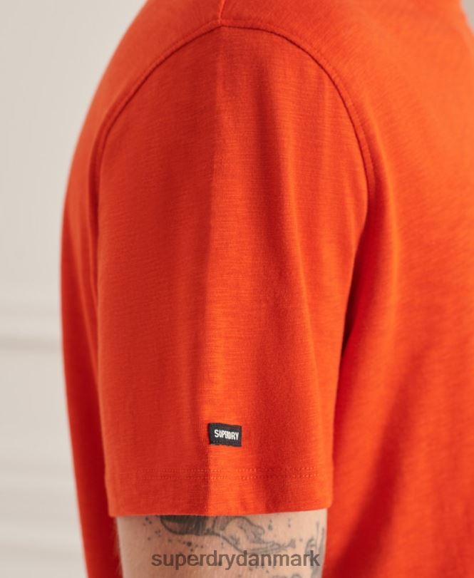 Superdry orange Mænd tøj T-shirt med rund hals i økologisk bomuld 868VH4859