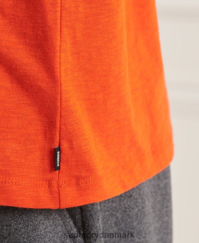 Superdry orange Mænd tøj T-shirt med rund hals i økologisk bomuld 868VH4859