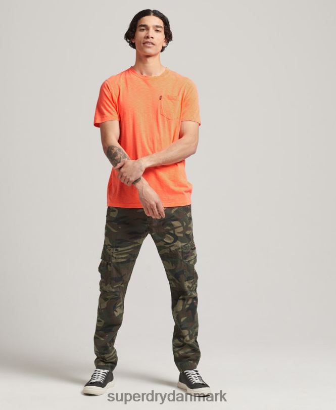 Superdry orange Mænd tøj T-shirt med rund hals i økologisk bomuld 868VH4918
