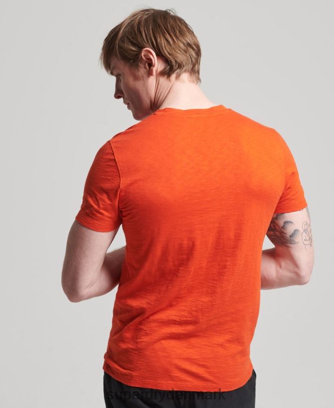 Superdry orange Mænd tøj T-shirt med v-hals i økologisk bomuld 868VH4810