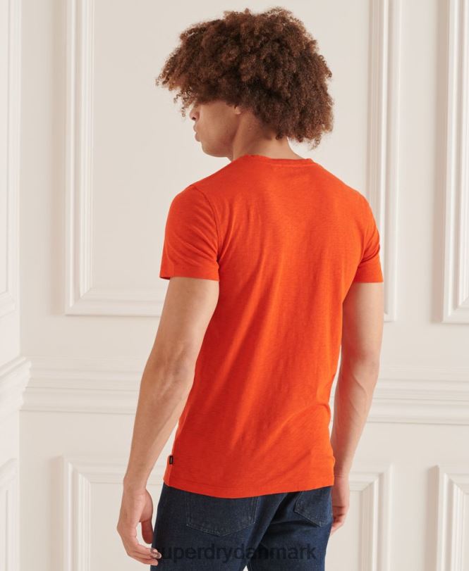 Superdry orange Mænd tøj T-shirt med v-hals i økologisk bomuld 868VH4837