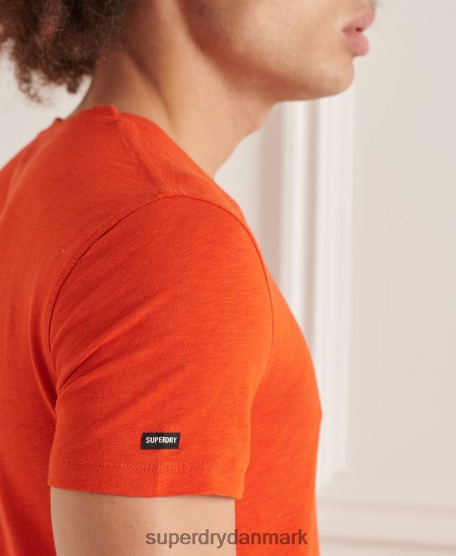 Superdry orange Mænd tøj T-shirt med v-hals i økologisk bomuld 868VH4837