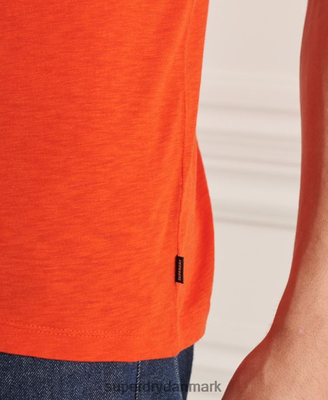 Superdry orange Mænd tøj T-shirt med v-hals i økologisk bomuld 868VH4837