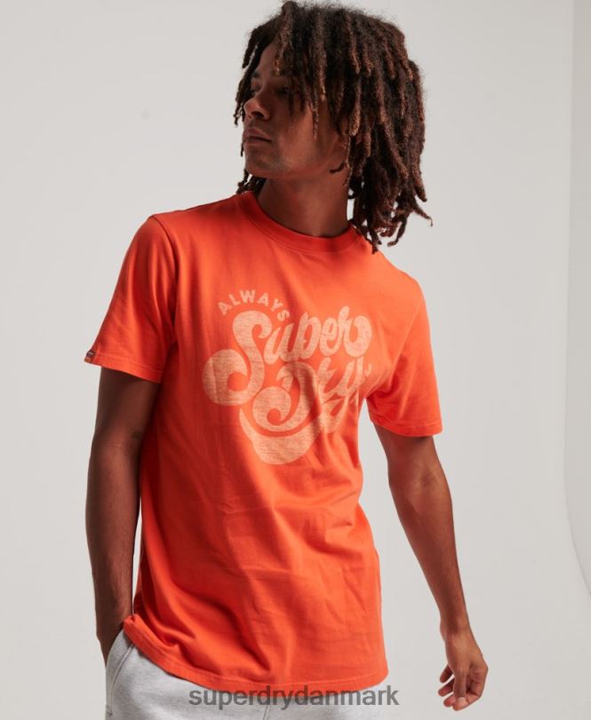 Superdry orange Mænd tøj nostalgi script t-shirt 868VH4911