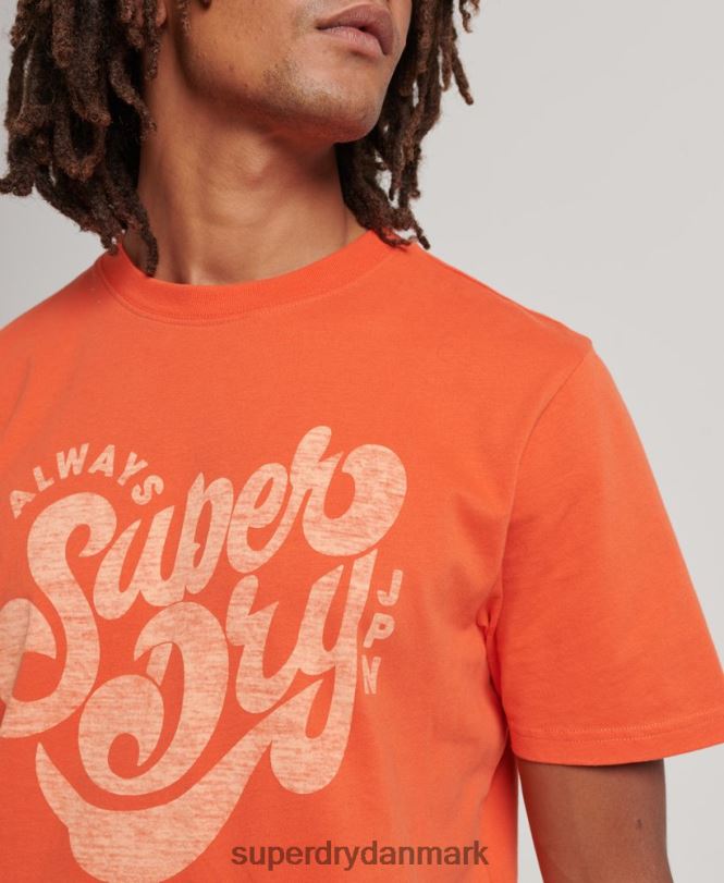 Superdry orange Mænd tøj nostalgi script t-shirt 868VH4911