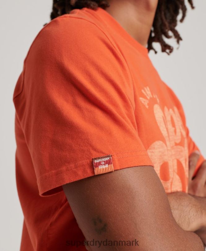 Superdry orange Mænd tøj nostalgi script t-shirt 868VH4911